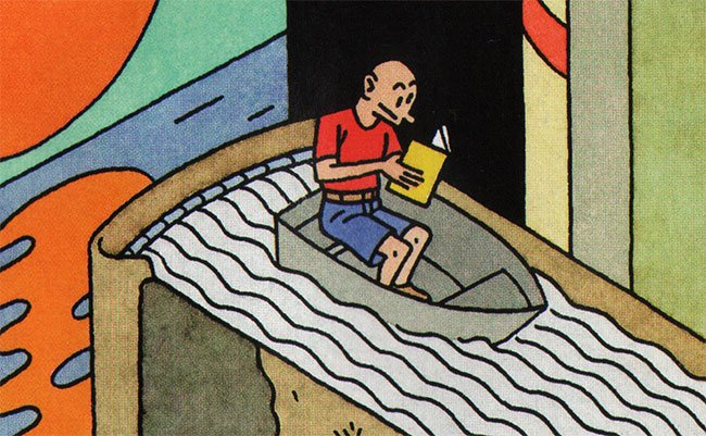meevaren op de bladzijden van een boek...