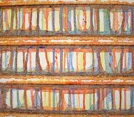 een minimalistisch druipschilderij in primaire kleuren