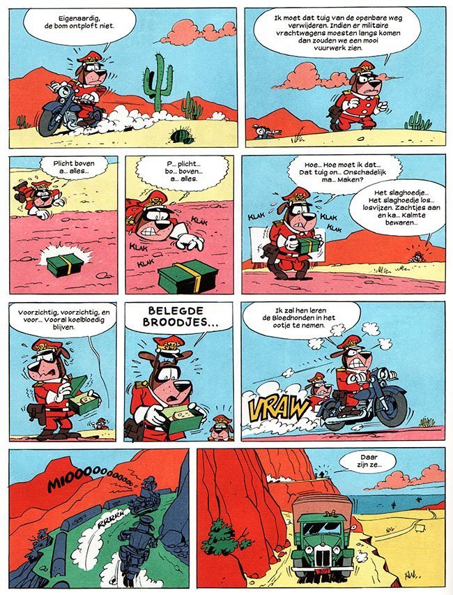 een bom werd uit een vrachtwagen gegooid...