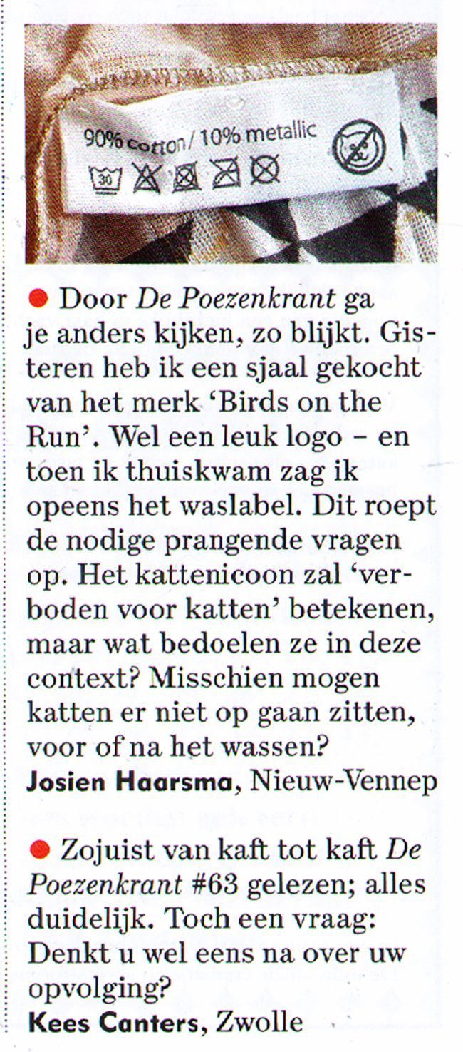 brievenrubriek kolom