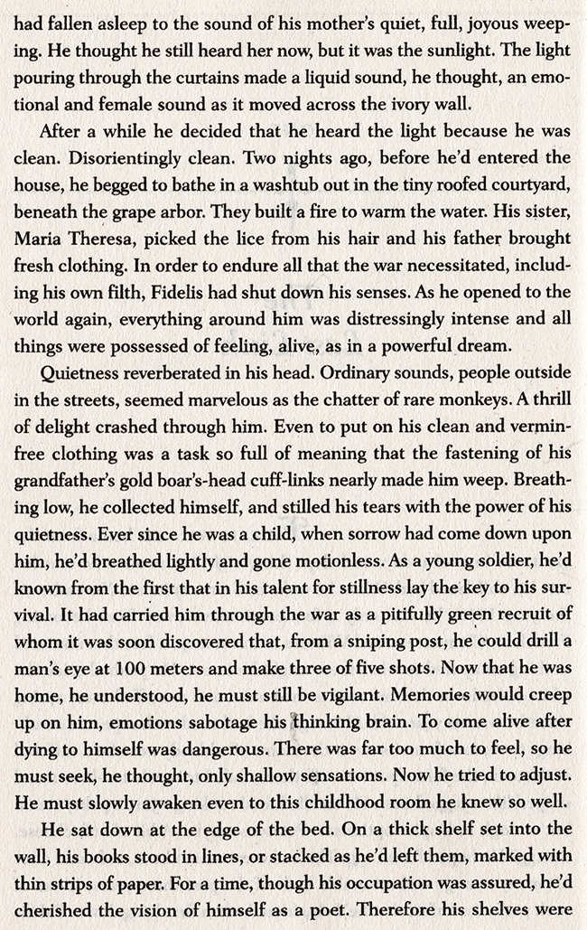 his mother's quiet, full, joyous weeping...