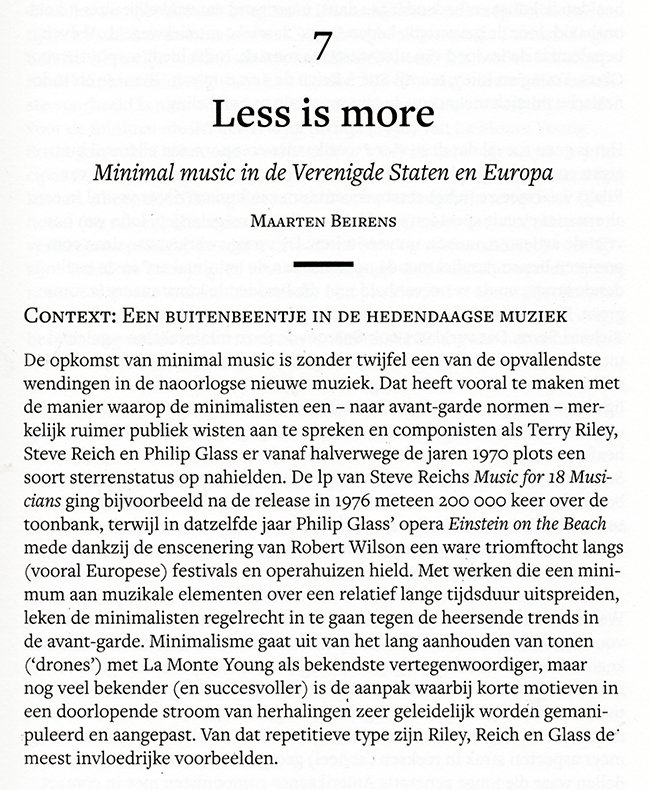 minimal music een buitenbeentje