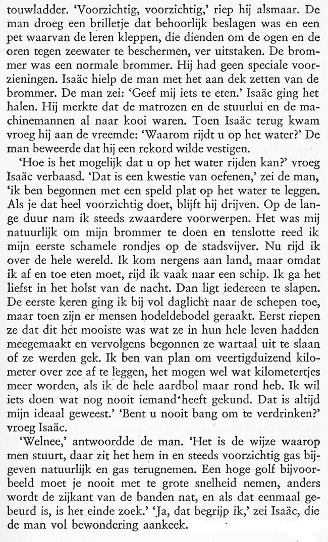 begonnen met een speld op het water leggen