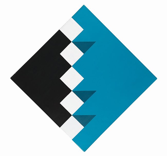 Diagonale kwadraatketen met donkere driehoeken