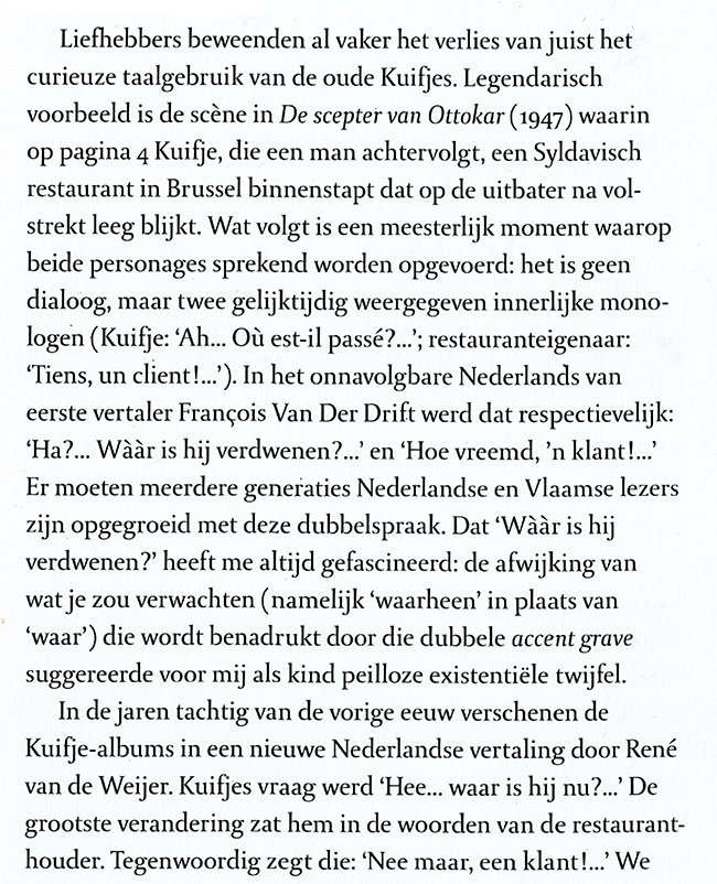 het vertalen van kuifje