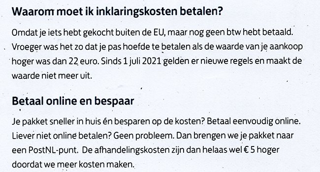 gekocht buiten de EU