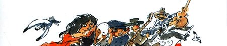 tekening van sfar voor de amsterdam klezmer band
