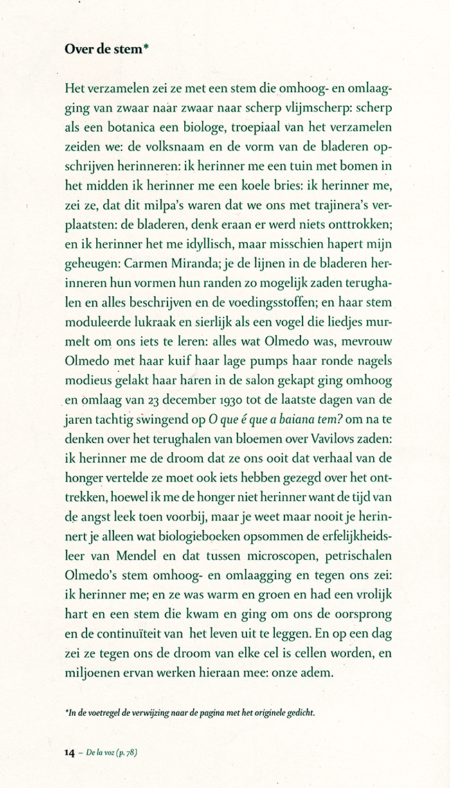 over de stem
