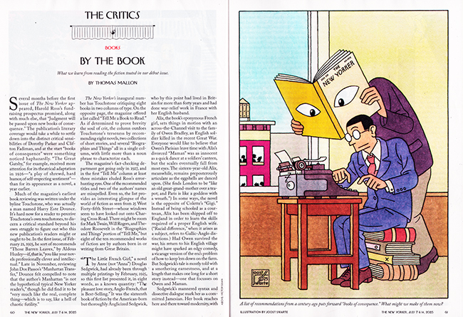 artikel over de boekbesprekingen in de eerste New Yorker
